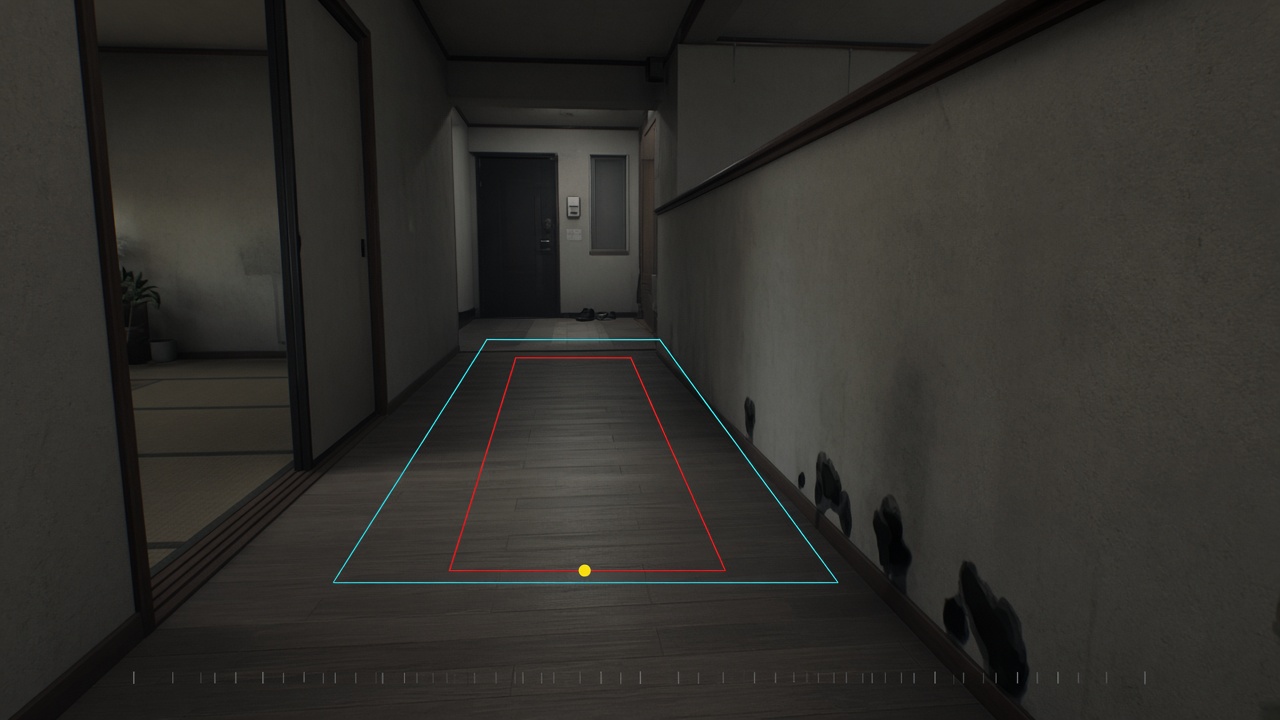 ロボット前方のFOV／ROIオーバーレイ図示